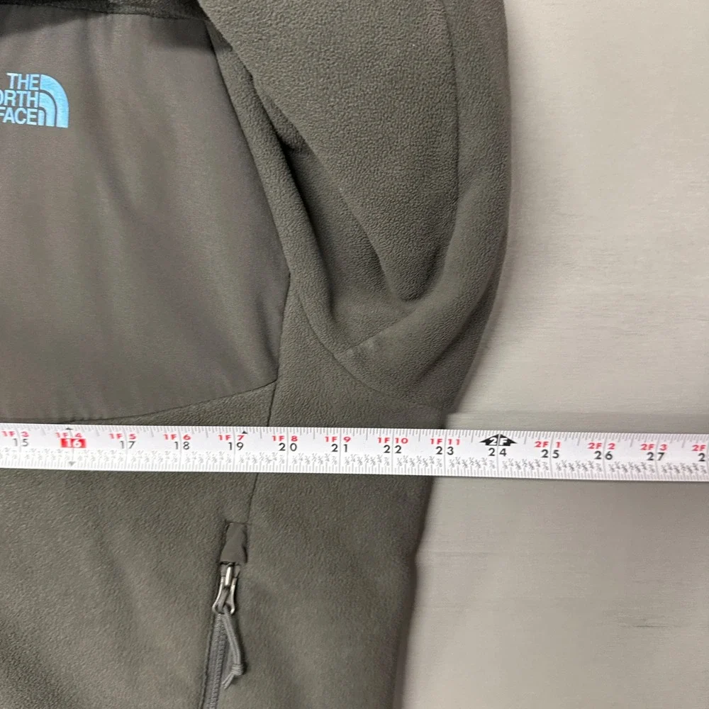 The North Face Fleece Jacket Grey Blue Full Zip Sherpa Lined‎ Mens Large